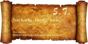 Sarkady Terézia névjegykártya
